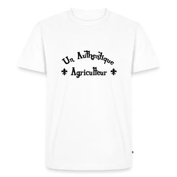 Agriculteur / Agriculture / Fermier / Paysan - T-shirt Premium bio Homme - blanc - Devant - Nico (187cm)