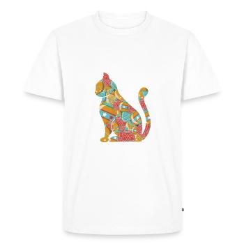 Cat Domestic Cat Shorthair Maine Coon Christmas - Men's Premium Organic T-Shirt - white - Front - Nico (187cm)