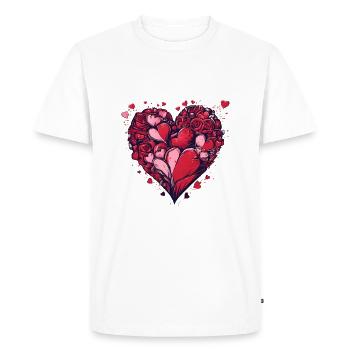 Radiant rouge amour coeurs Saint-Valentin anniversaire - T-shirt Premium bio Homme - blanc - Devant - Nico (187cm)