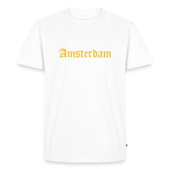 Amsterdam - Men's Premium Organic T-Shirt - white - Front - Nico (187cm)