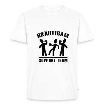 Junggeselle Bräutigam Support Team Lustiger Spruch - Männer Premium Bio T-Shirt - Weiß - Vorne - Nico (187cm)