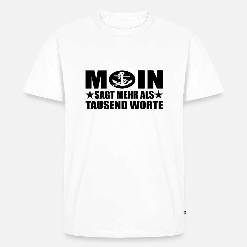 Moin - Männer Premium Bio T-Shirt - Weiß