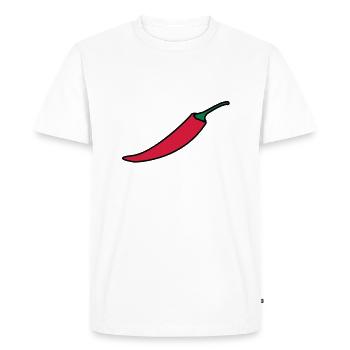 Chilli / piment / piments - T-shirt Premium bio Homme - blanc - Devant - Nico (187cm)