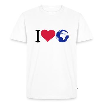 J'adore notre planète protection l'environnement - T-shirt Premium bio Homme - blanc - Devant - Nico (187cm)