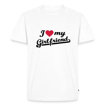 I love my girlfriend - Men's Premium Organic T-Shirt - white - Front - Nico (187cm)