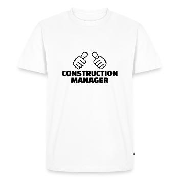Construction manager - T-shirt Premium bio Homme - blanc - Devant - Nico (187cm)