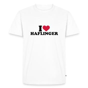 I love Haflinger - T-shirt Premium bio Homme - blanc - Devant - Nico (187cm)
