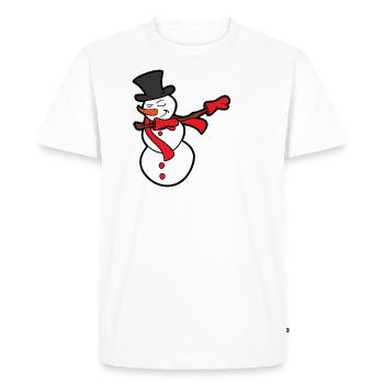 Christmas Dabbing Dab Snowman - Men's Premium Organic T-Shirt - white - Front - Nico (187cm)