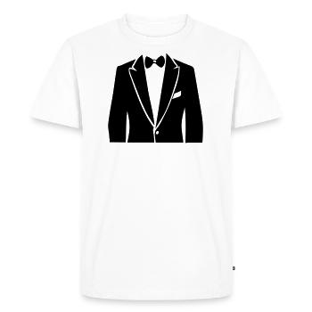 costume noeud papillon - T-shirt Premium bio Homme - blanc - Devant - Nico (187cm)