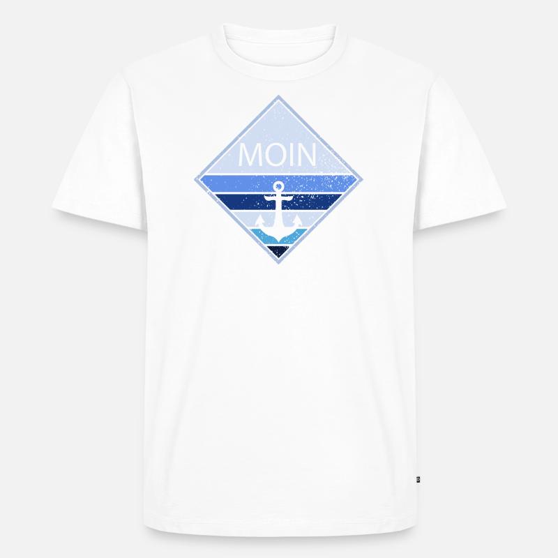 moin blau - Männer Premium Bio T-Shirt - Weiß