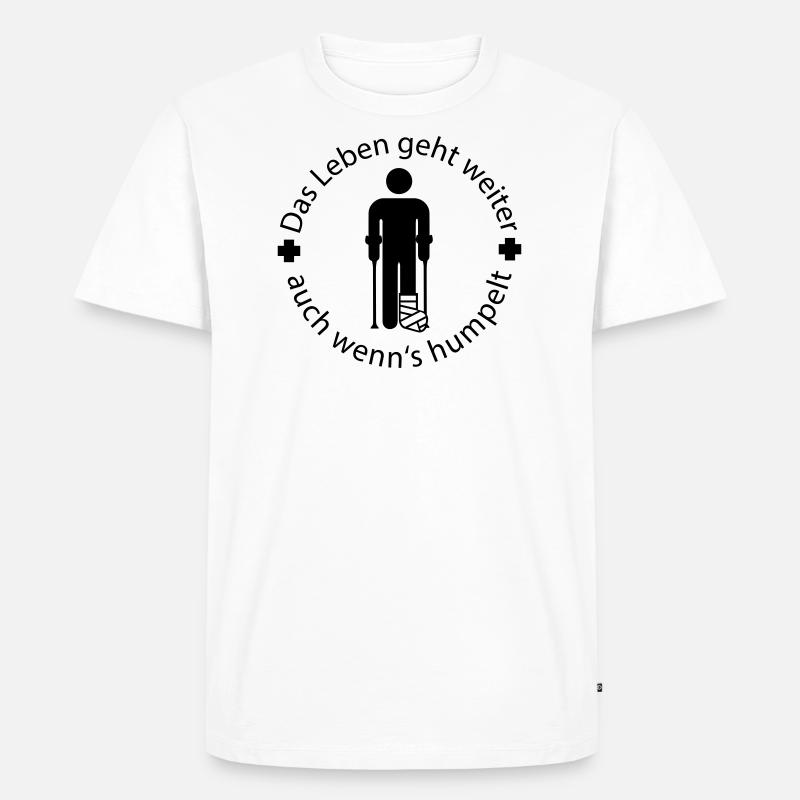 Gipsbein - Männer Premium Bio T-Shirt - Weiß