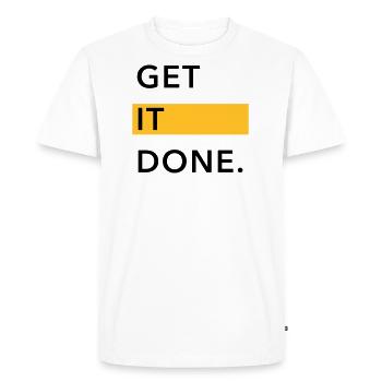 GET IT DONE. - Men's Premium Organic T-Shirt - white - Front - Nico (187cm)