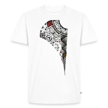 Polynésie tattoo design "CedMa" - T-shirt Premium bio Homme - blanc - Devant - Nico (187cm)