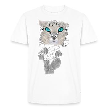Cat Blue Eyes Dream Catcher - Men's Premium Organic T-Shirt - white - Front - Nico (187cm)