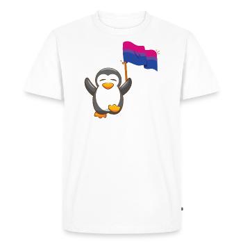 LGBT Bisexual Penguin - Men's Premium Organic T-Shirt - white - Front - Nico (187cm)