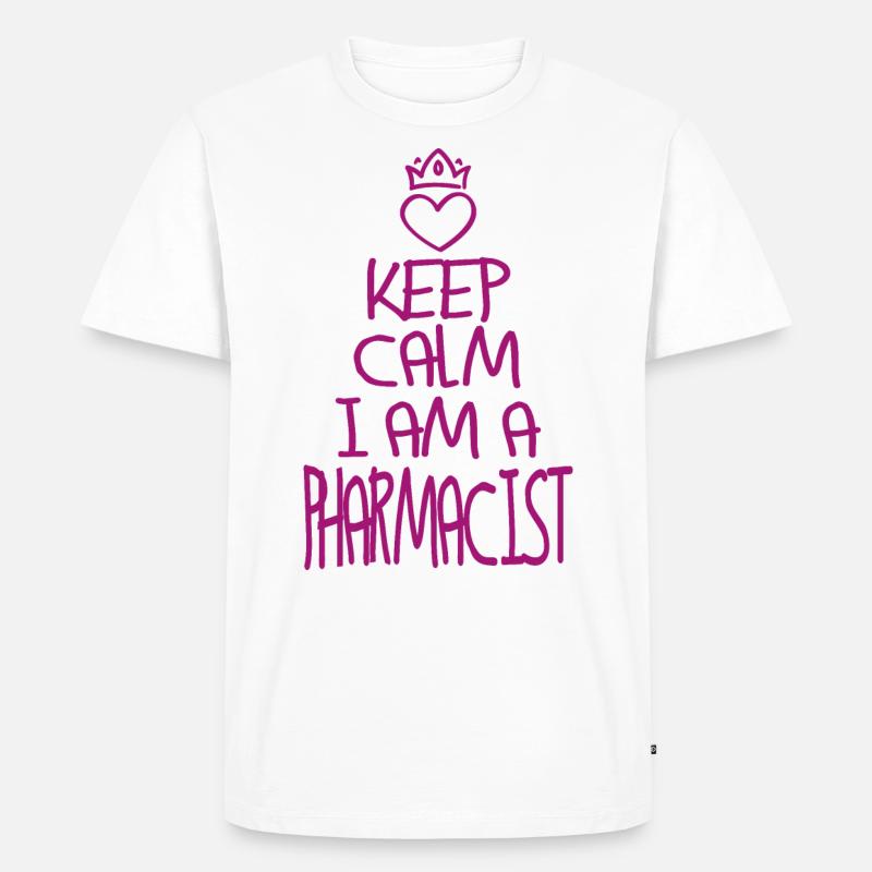 Keep Calm Apotheker cool - Männer Premium Bio T-Shirt - Weiß