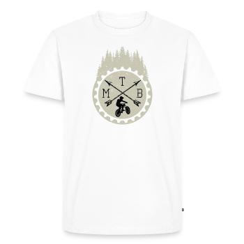 MTB Mountain Bike Logo - Men's Premium Organic T-Shirt - white - Front - Nico (187cm)