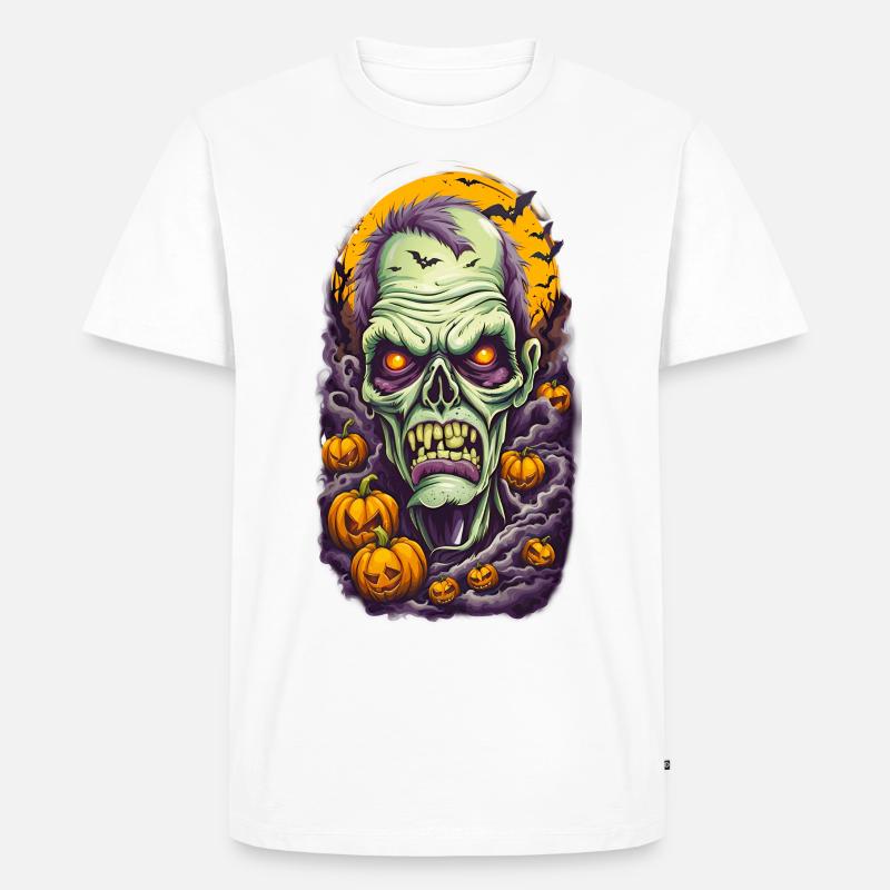 Halloween Zombie - Männer Premium Bio T-Shirt - Weiß