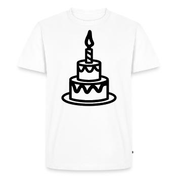 Gateau d'anniversaire - T-shirt Premium bio Homme - blanc - Devant - Nico (187cm)
