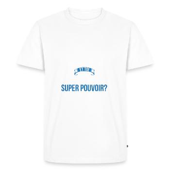 Bourguignon super pouvoir homme - T-shirt Premium bio Homme - blanc - Devant - Nico (187cm)