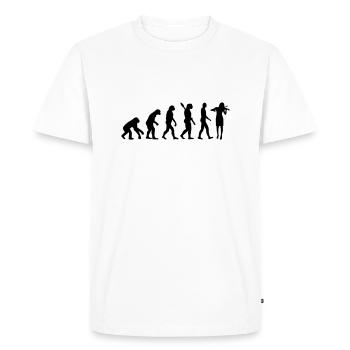 Evolution Violin Fiddle - Men's Premium Organic T-Shirt - white - Front - Nico (187cm)