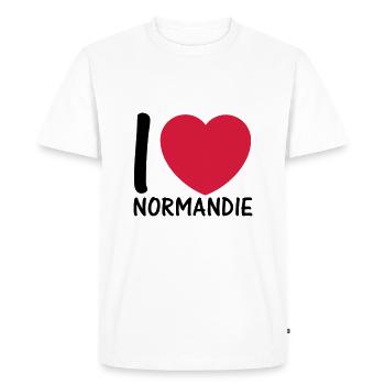 i love normandie 2c - T-shirt Premium bio Homme - blanc - Devant - Nico (187cm)