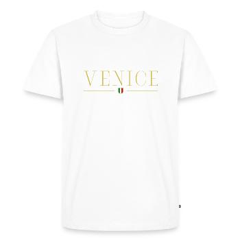 Venice Italia Italy - Men's Premium Organic T-Shirt - white - Front - Nico (187cm)