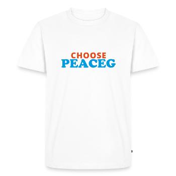 Choose peace - Wähle den Frieden - Men's Premium Organic T-Shirt - white - Front - Nico (187cm)