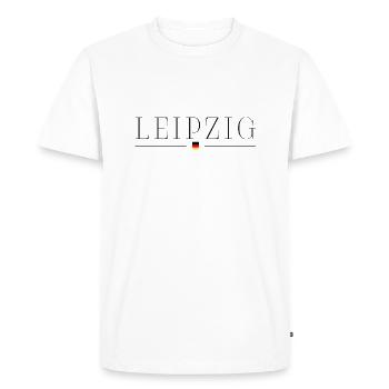 Leipzig, Allemagne T-shirt Élégance - T-shirt Premium bio Homme - blanc - Devant - Nico (187cm)