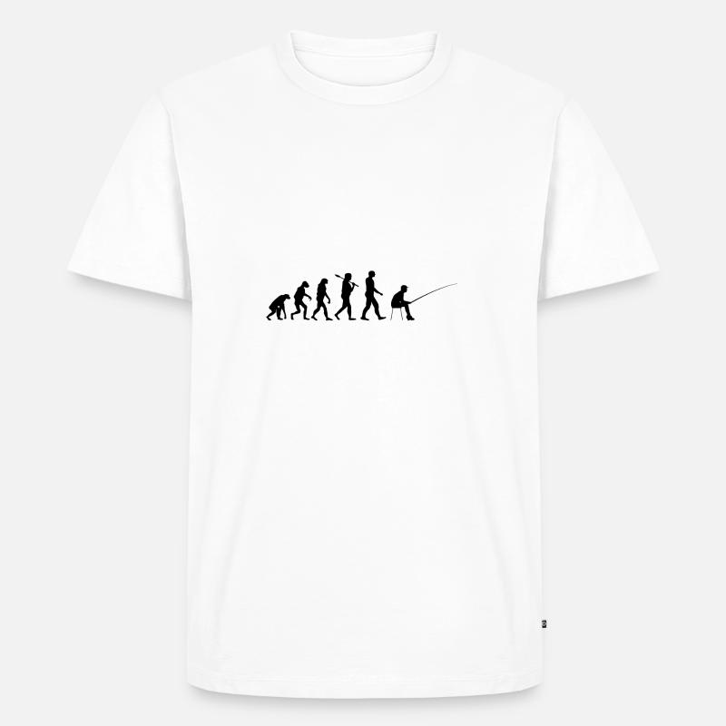 Angler Evolution angeln Geschenk - Männer Premium Bio T-Shirt - Weiß