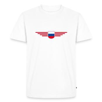 T-shirt Russie – Fierté et tradition - T-shirt Premium bio Homme - blanc - Devant - Nico (187cm)