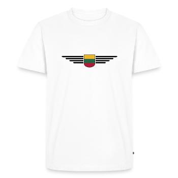 T-shirt Lituanie – Fierté et style - T-shirt Premium bio Homme - blanc - Devant - Nico (187cm)