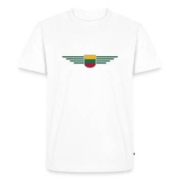 T-shirt Lituanie – Fierté et style - T-shirt Premium bio Homme - blanc - Devant - Nico (187cm)