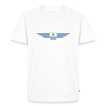 Uruguay T-Shirt – Perfect for Fans - Men's Premium Organic T-Shirt - white - Front - Nico (187cm)