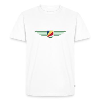 Fans des Seychelles : des t-shirts pour rêver sur l’île - T-shirt Premium bio Homme - blanc - Devant - Nico (187cm)