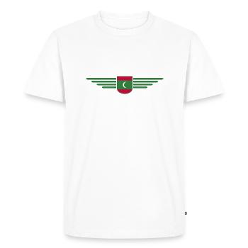 Maldives Fans : Maillots exclusifs - T-shirt Premium bio Homme - blanc - Devant - Nico (187cm)