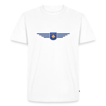 Conception du t-shirt Kosovo Fan - T-shirt Premium bio Homme - blanc - Devant - Nico (187cm)