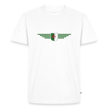 Algeria Design – Fierté de l’Afrique du Nord - T-shirt Premium bio Homme - blanc - Devant - Nico (187cm)