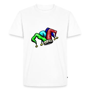 casquette de chapeau Jongleurs bouffon avec des cloches - T-shirt Premium bio Homme - blanc - Devant - Nico (187cm)