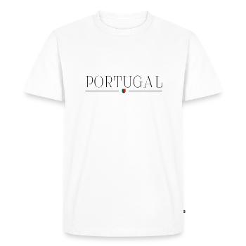 Portugal T-Shirt: Sun, Sea, Style - Men's Premium Organic T-Shirt - white - Front - Nico (187cm)