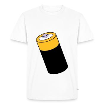 Battery - energy - under power - Men's Premium Organic T-Shirt - white - Front - Nico (187cm)