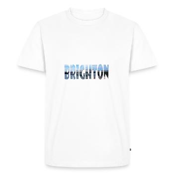 BRIGHTON UK - Men's Premium Organic T-Shirt - white - Front - Nico (187cm)