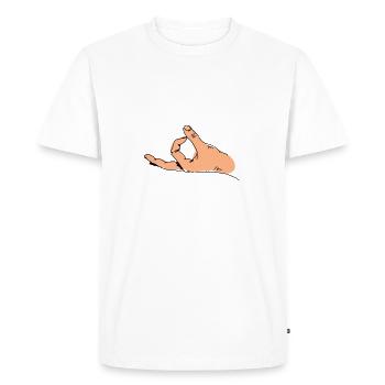 Haha! image drôle regardé dans le trou du Finder - T-shirt Premium bio Homme - blanc - Devant - Nico (187cm)
