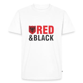 Albanian eagle red and black - Men's Premium Organic T-Shirt - white - Front - Nico (187cm)