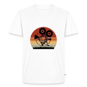 Caméra rétro Film Caméra Cinématographe - T-shirt Premium bio Homme - blanc - Devant - Nico (187cm)