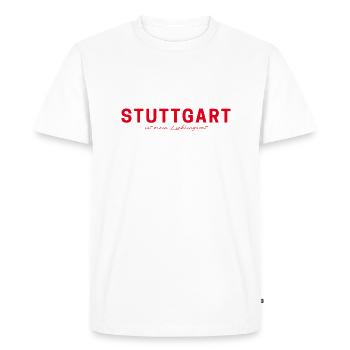 Stuttgart T-Shirt – Home & Skyline Style - T-shirt Premium bio Homme - blanc - Devant - Nico (187cm)