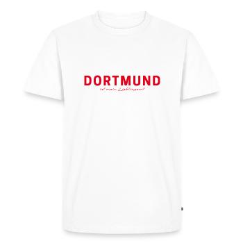 Dortmund T-Shirt – Skyline & Lover - Men's Premium Organic T-Shirt - white - Front - Nico (187cm)