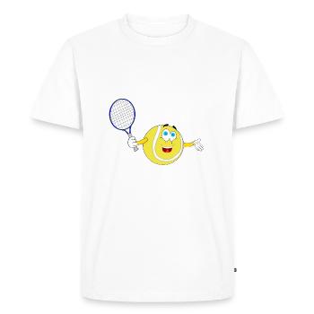 tennis ball court sports bat player player squash - Men's Premium Organic T-Shirt - white - Front - Nico (187cm)