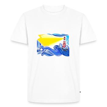 stormy sea with lighthouse - Men's Premium Organic T-Shirt - white - Front - Nico (187cm)