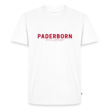 Paderborn T-Shirt – For real fans - Men's Premium Organic T-Shirt - white - Front - Nico (187cm)